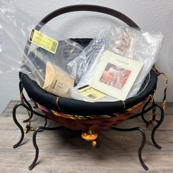 Longaberger NEW 2006 Large Autumn Treat Spider Basket Liner Tie-on & Spider legs - Picture 3 of 15